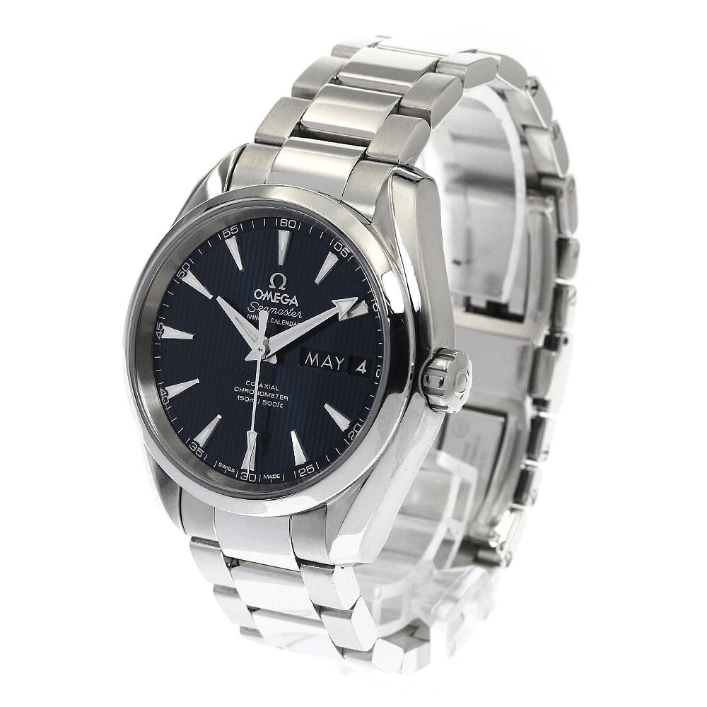 OMEGA SEAMASTER AQUA TERRA AUTOMATIC WATCH: OMEGA Seamaster Aqua Terra Automatic Watch Brand: OMEGA Type/Style: Wristwatch Material: Band Material Stainless Steel, Case Material Stainless Steel Color: Dial Color Navy Size: Case size About 39mm 