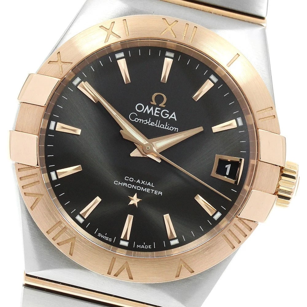 OMEGA CONSTELLATION CO-AXIAL AUTOMATIC WATCH: OMEGA Constellation Co-Axial Automatic Watch Brand: OMEGA Type/Style: Wristwatch Material: Band Material Stainless Steel/RG, Case Material Stainless Steel/RG Color: Dial Color black Size: Case size Ab