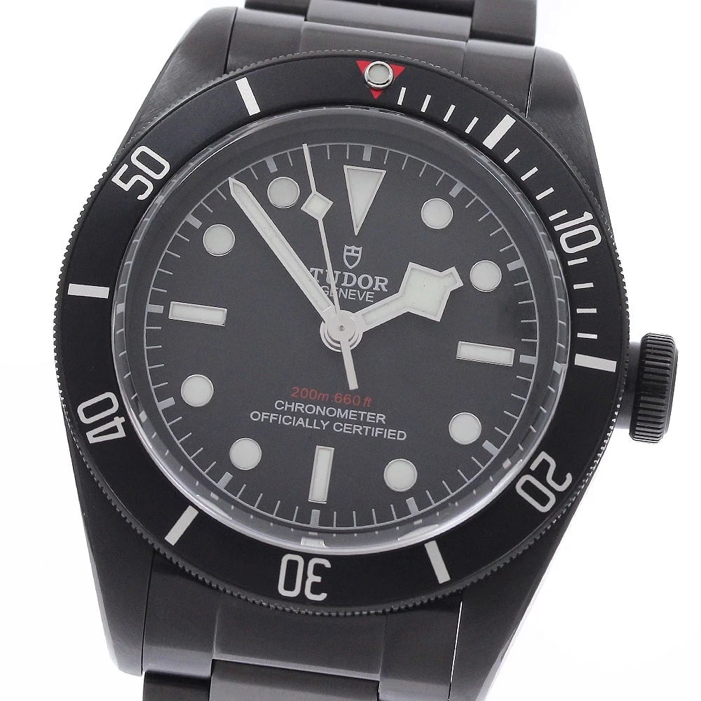TUDOR HERITAGE BLACK AUTOMATIC WATCH: TUDOR Heritage Black Automatic Watch Brand: TUDOR Type/Style: Wristwatch Material: Band Material Stainless Steel, Case Material Stainless Steel Color: Dial Color black Size: Case size About 41mm