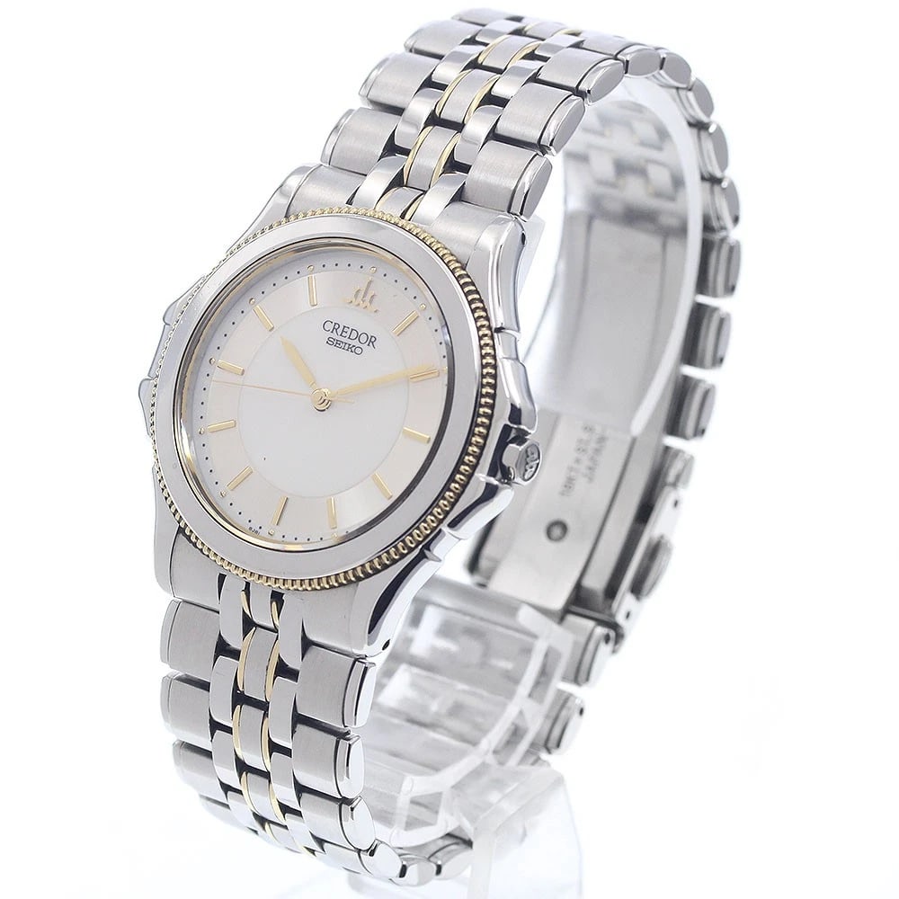 SEIKO 18K YELLOW GOLD SILVER QUARTZ WATCH: SEIKO 18K Yellow Gold Silver Quartz Watch Brand: SEIKO Type/Style: Wristwatch Material: Band Material Stainless Steel/YG, Case Material Stainless Steel/YG Color: Dial Color Silver Size: Case size Abou