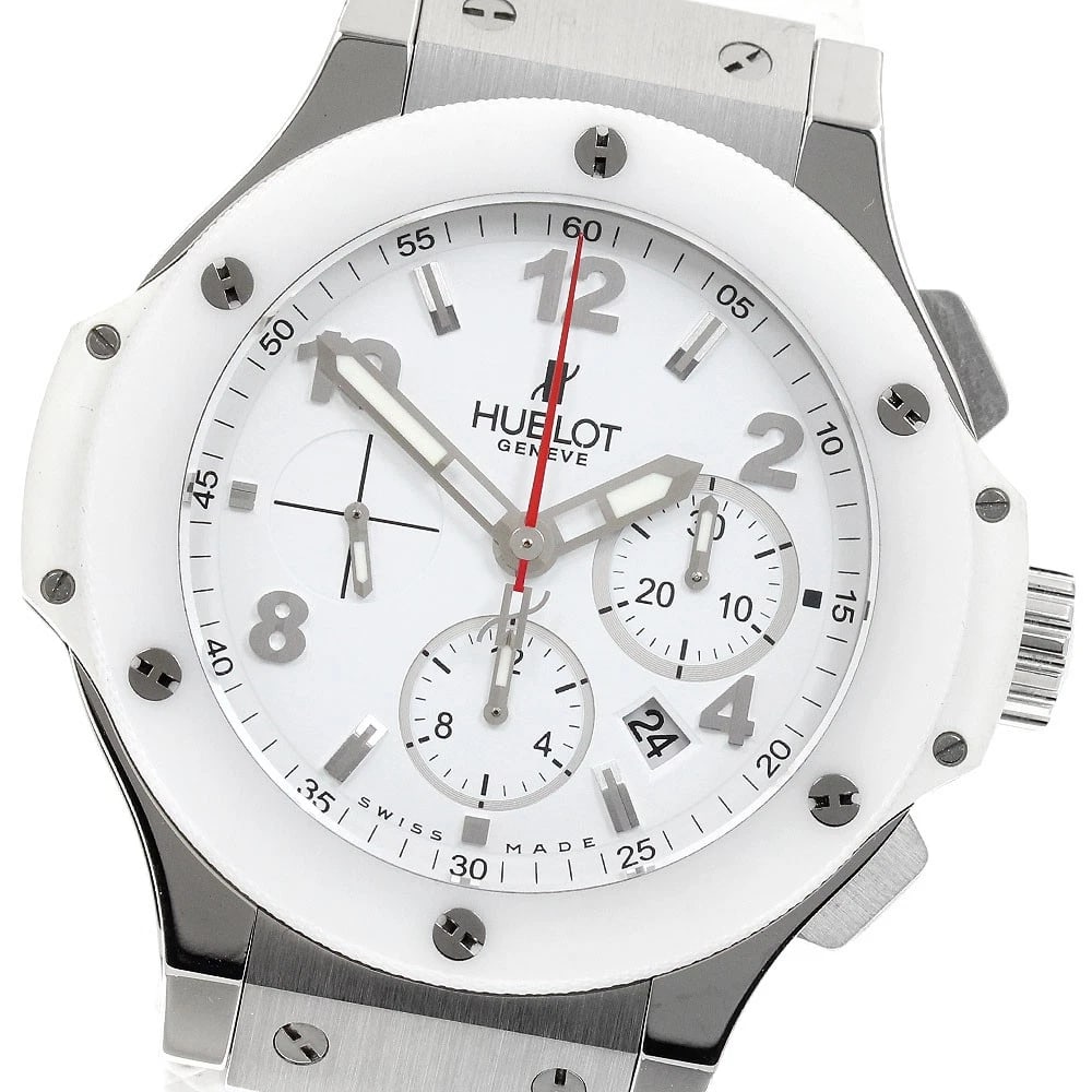 HUBLOT BIG BANG STEEL WHITE AUTOMATIC WATCH: HUBLOT Big Bang Steel White Automatic Watch Brand: HUBLOT Type/Style: Wristwatch Material: Band Material rubber, Case Material Stainless Steel / ceramic Color: Dial Color white Size: Case size About
