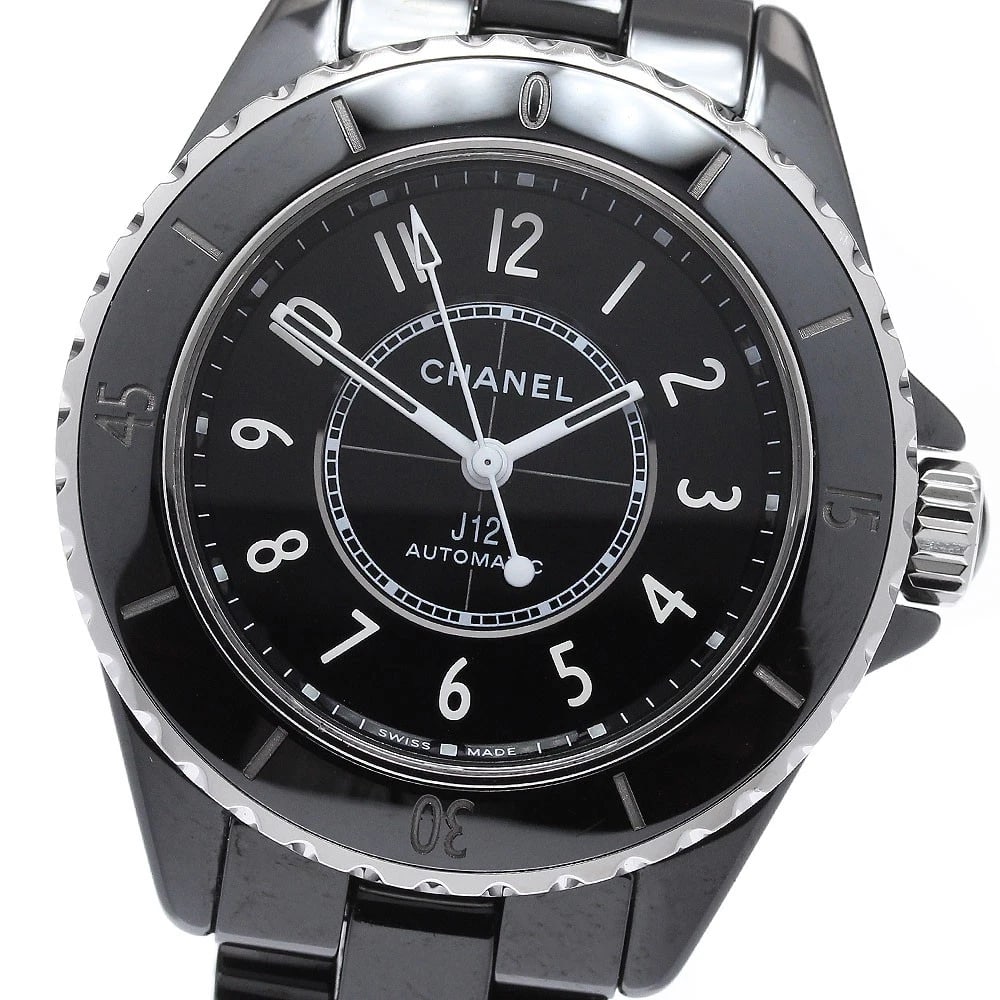 CHANEL J12 BLACK CERAMIC AUTOMATIC WATCH: CHANEL J12 Black ceramic Automatic Watch Brand: CHANEL Type/Style: Wristwatch Material: Band Material Stainless Steel / ceramic, Case Material Stainless Steel / ceramic Color: Dial Color black Size: