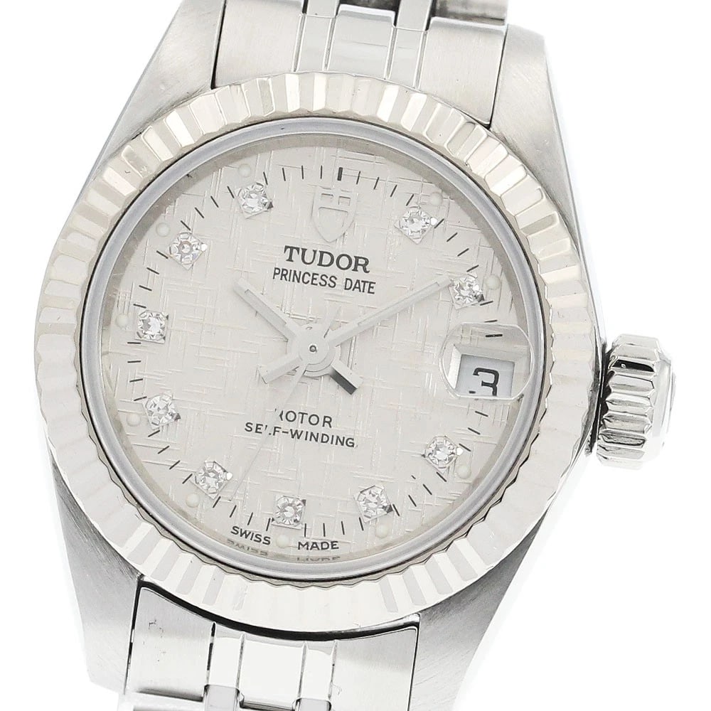 TUDOR PRINCESS DATE DIAMOND SILVER DIAL AUTOMATIC WATCH: TUDOR Princess Date diamond Silver Dial Automatic Watch Brand: TUDOR Type/Style: Wristwatch Material: Band Material Stainless Steel, Case Material Stainless Steel/WG Color: Dial Color Silver Size: Cas