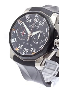 CORUM ADMIRAL'S CUP LEAP TIME CHRONOGRAPH AUTOMATIC WATCH: CORUM Admiral's Cup Leap Time Chronograph Automatic Watch Brand: CORUM Type/Style: Wristwatch Material: Band Material rubber, Case Material Stainless Steel Color: Dial Color black Size: Case Size