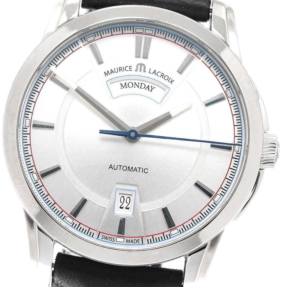 MAURICE LACROIX PONTOS SILVER DIAL AUTOMATIC WATCH: MAURICE LACROIX Pontos Silver Dial Automatic Watch Brand: MAURICE LACROIX Type/Style: Wristwatch Material: Band Material leather, Case Material Stainless Steel Color: Dial Color Silver Size: Case Size