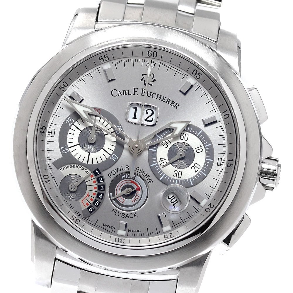 CARL F.BUCHERER PATRAVI CHRONOGRAD ANNUAL CALENDAR WATCH: CARL F.BUCHERER Patravi Chronograd Annual Calendar Watch Brand: CARL F.BUCHERER Type/Style: Wristwatch Material: Band Material Stainless Steel, Case Material Stainless Steel Color: Dial Color Silver S