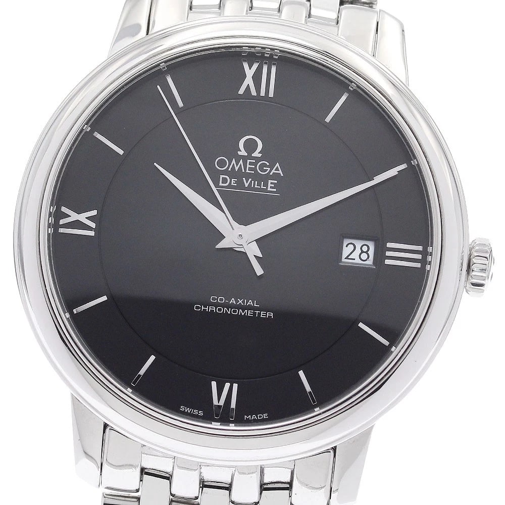 OMEGA DE VILLE PRESTIGE CO-AXIAL WATCH: OMEGA De Ville Prestige Co-Axial Watch Brand: OMEGA Type/Style: Wristwatch Material: Band Material Stainless Steel, Case Material Stainless Steel Color: Dial Color black Size: Case Size About40mm
