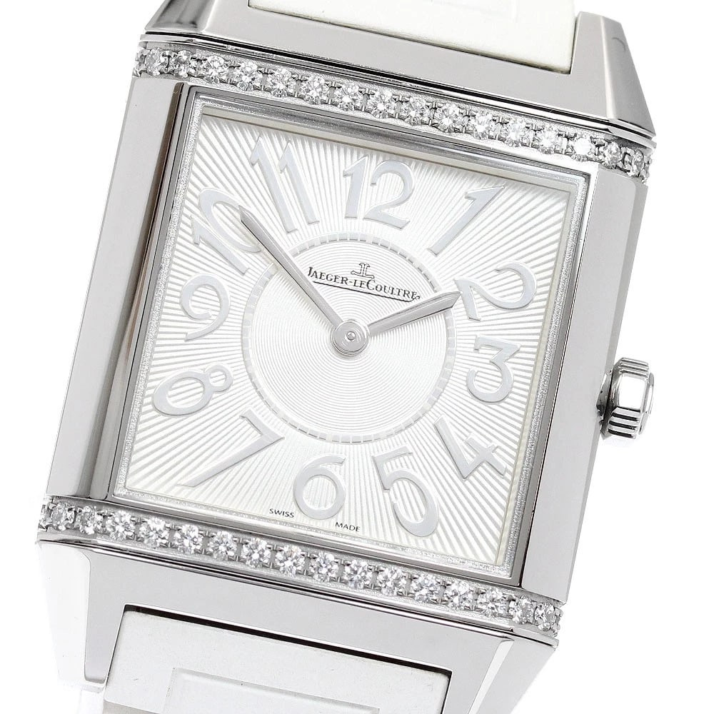 JAEGER-LECOULTRE REVERSO SQUADRA SILVER DIAL QUARTZ WATCH: JAEGER-LECOULTRE Reverso Squadra Silver Dial Quartz Watch Brand: JAEGER-LECOULTRE Type/Style: Wristwatch Material: Band Material rubber, Case Material Stainless Steel Color: Dial Color Silver Size: