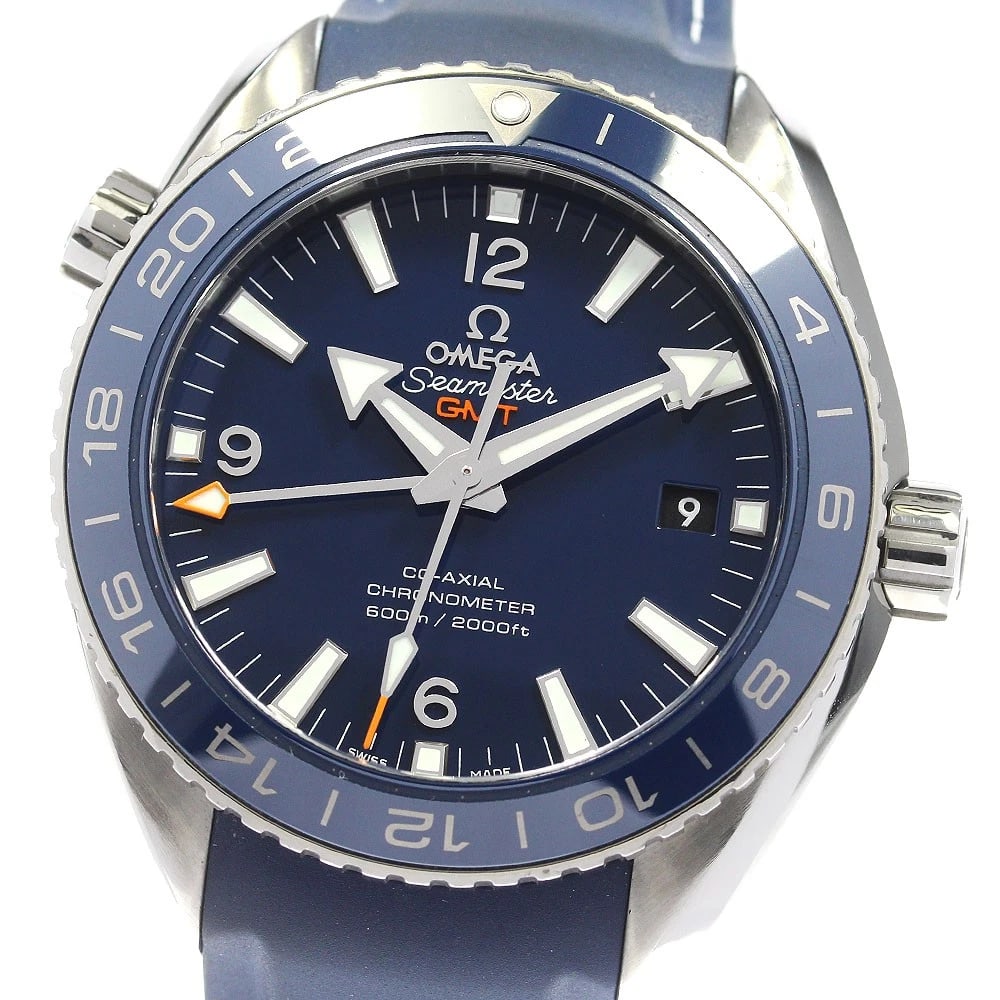 OMEGA SEAMASTER PLANET GMT AUTOMATIC WATCH: OMEGA Seamaster Planet GMT Automatic Watch Brand: OMEGA Type/Style: Wristwatch Material: Band Material rubber, Case Material titanium Color: Dial Color Navy Size: Case Size About44mm (1.7inch) Wrist