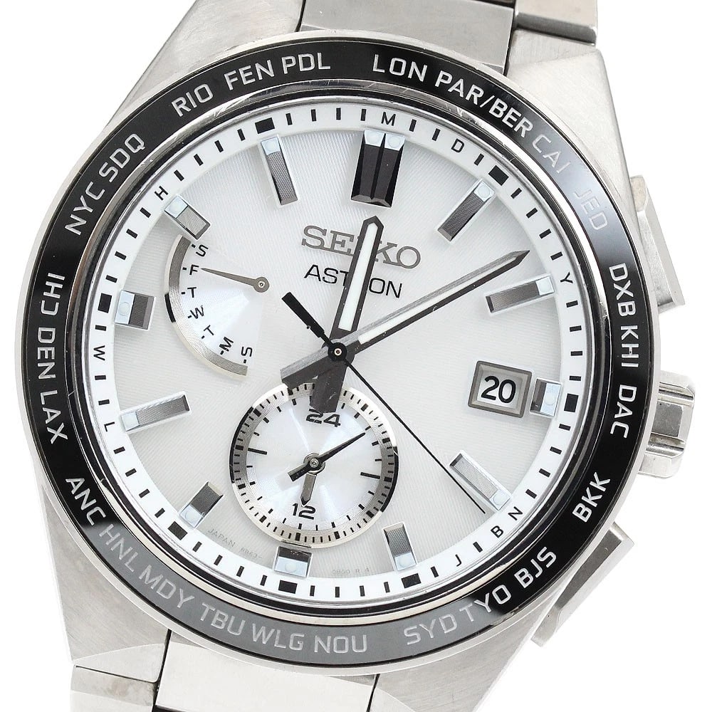 SEIKO ASTRON NEXTER DAY DATE SOLAR POWERED RADIO WATCH: SEIKO Astron Nexter Day date Solar Powered Radio Watch Brand: SEIKO Type/Style: Wristwatch Material: Band Material titanium, Case Material titanium Color: Dial Color white Size: Case Size About43mm