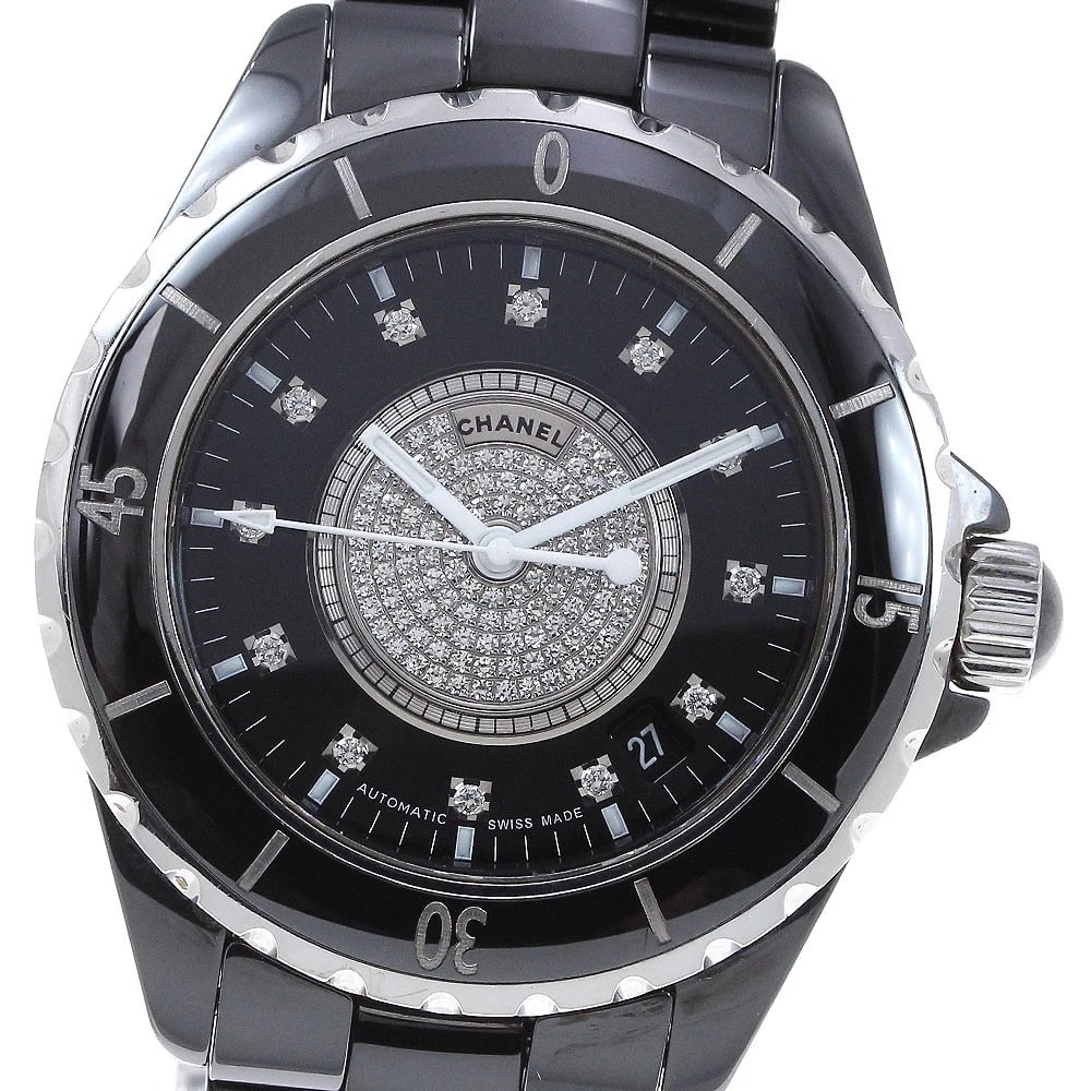 CHANEL J12 BLACK CERAMIC CENTER DIAMOND WATCH: CHANEL J12 Black ceramic center diamond Watch Brand: CHANEL Type/Style: Wristwatch Material: Band Material Ceramic / Stainless Steel, Case Material Ceramic / Stainless Steel Color: Dial Color black Si