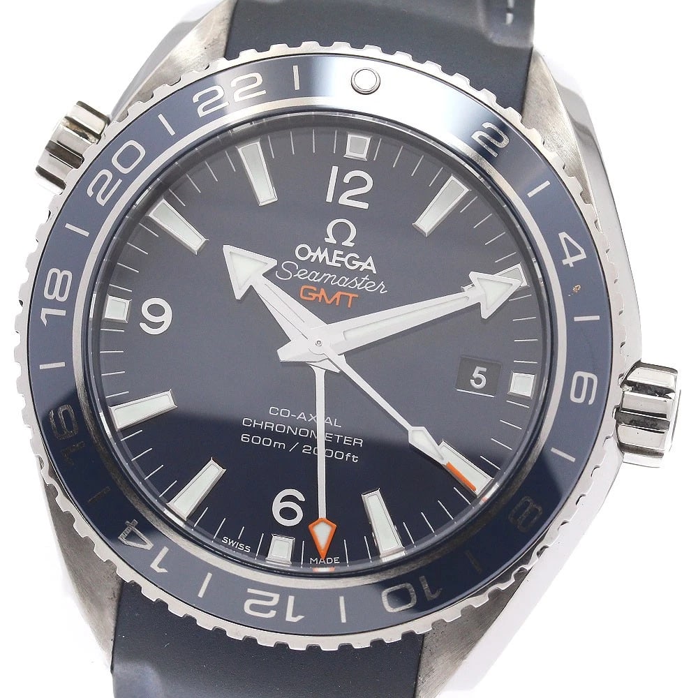 OMEGA SEAMASTER PLANET GMT AUTOMATIC WATCH: OMEGA Seamaster Planet GMT Automatic Watch Brand: OMEGA Type/Style: Wristwatch Material: Band Material rubber, Case Material titanium Color: Dial Color Navy Size: Case Size About44mm (1.7inch) Wrist
