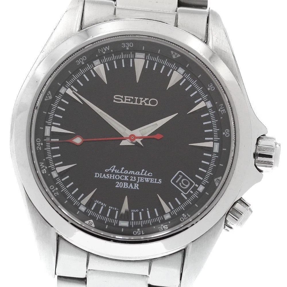 SEIKO MECHANICAL ALPINIST BLACK DIAL AUTOMATIC WATCH: SEIKO Mechanical alpinist black Dial Automatic Watch Brand: SEIKO Type/Style: Wristwatch Material: Band Material Stainless Steel, Case Material Stainless Steel Color: Dial Color black Size: Case Size 