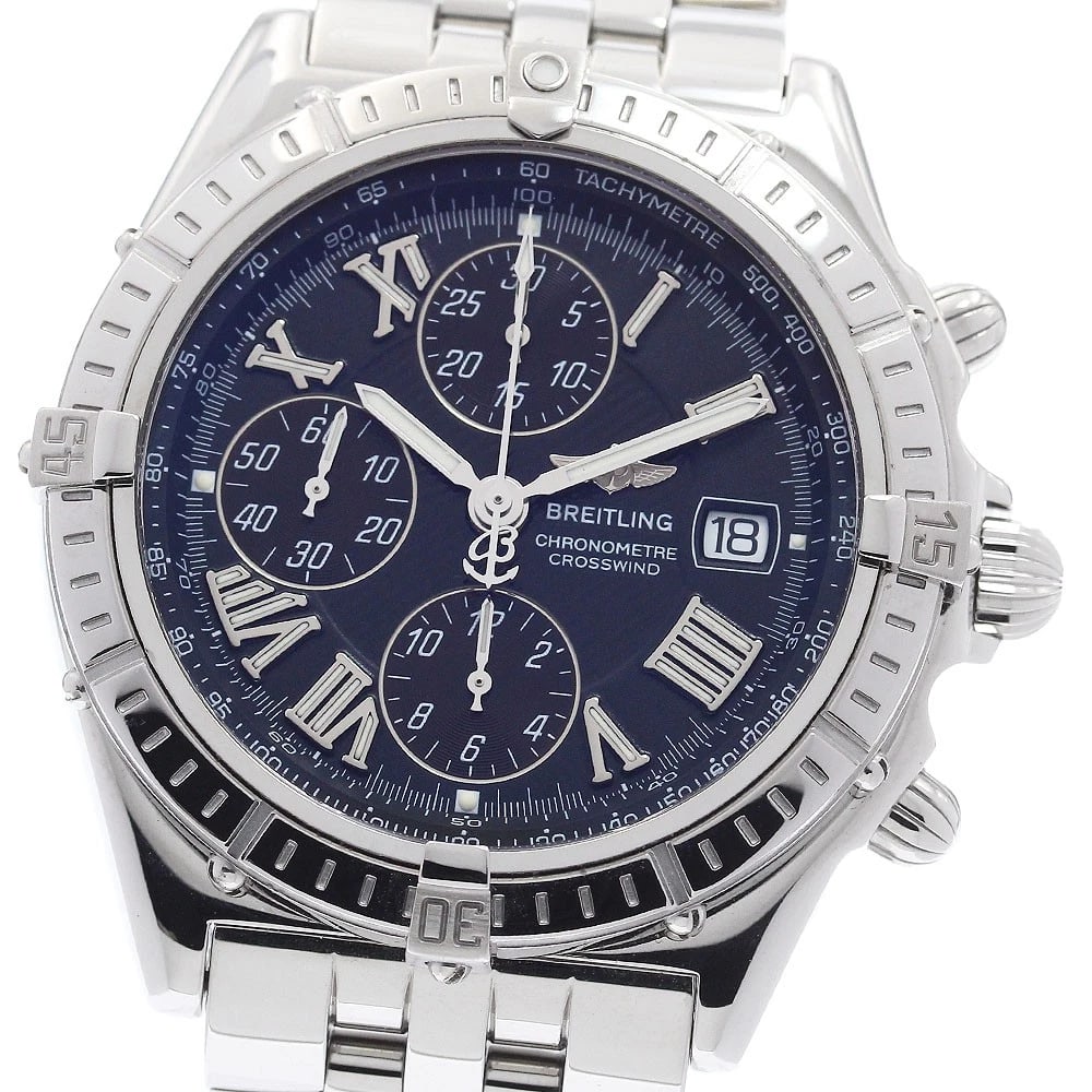 BREITLING CROSSWIND DATE CHRONOGRAPH BLACK DIAL AUTOMATIC WATCH: BREITLING Crosswind Date Chronograph black Dial Automatic Watch Brand: BREITLING Type/Style: Wristwatch Material: Band Material Stainless Steel, Case Material Stainless Steel Color: Dial Color black S