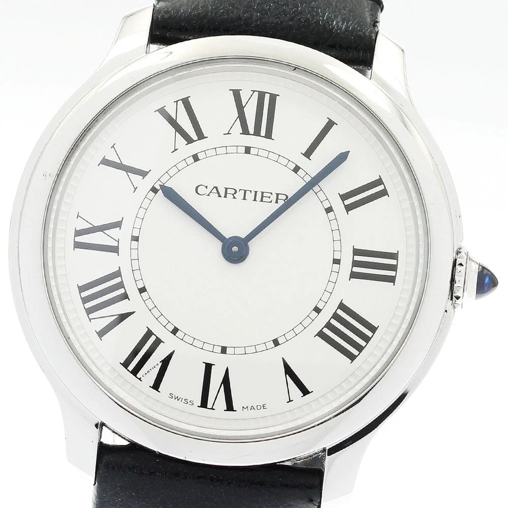 CARTIER MUST RONDO SILVER DIAL QUARTZ WATCH: CARTIER Must Rondo Silver Dial Quartz Watch Brand: CARTIER Type/Style: Wristwatch Material: Band Material leather, Case Material Stainless Steel Color: Dial Color Silver Size: Case Size About36mm (1.4