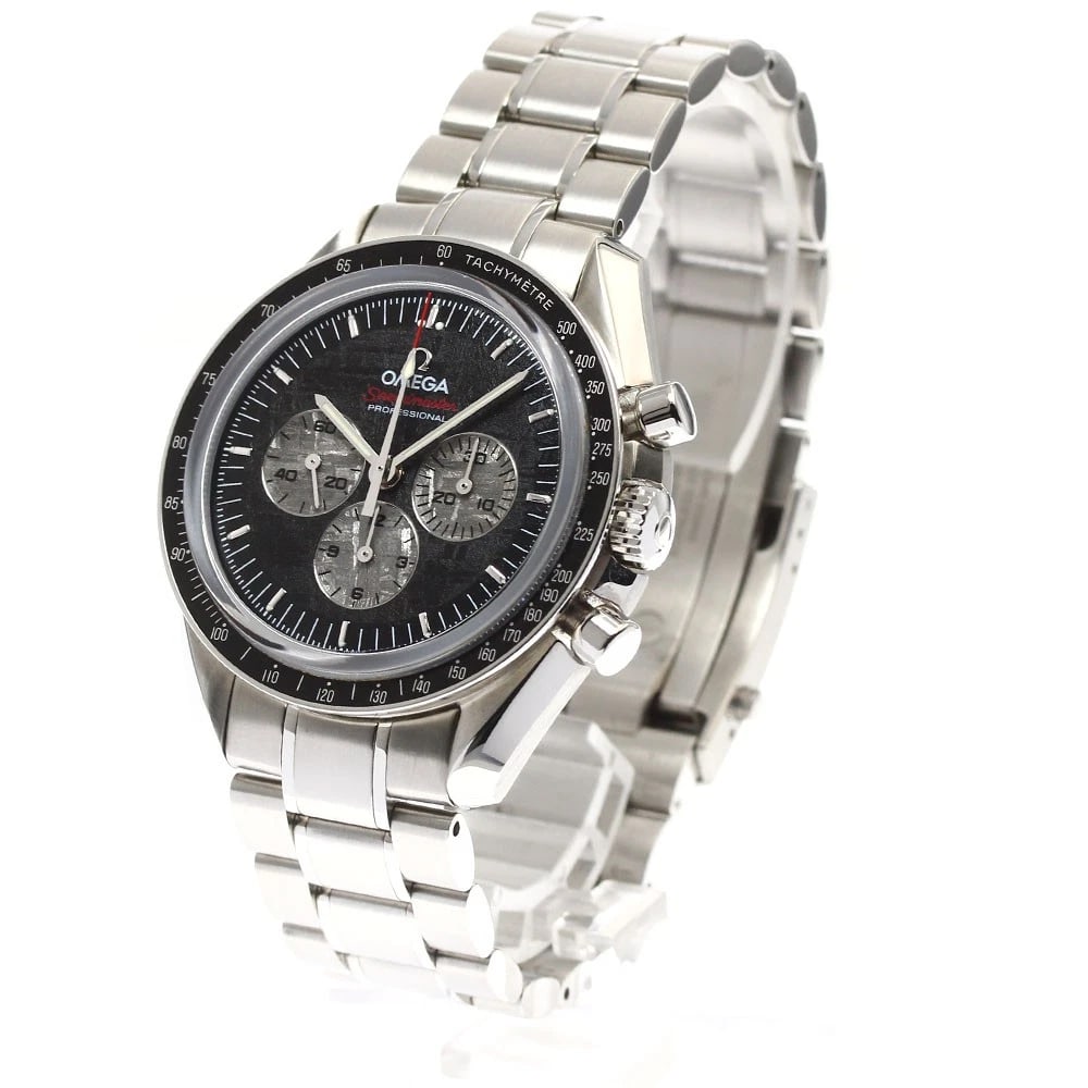 OMEGA SPEEDMASTER PROFESSIONAL APOLLO SOYUZ WATCH: OMEGA Speedmaster Professional Apollo Soyuz Watch Brand: OMEGA Type/Style: Wristwatch Material: Band Material Stainless Steel, Case Material Stainless Steel Color: Dial Color black Size: Case Size