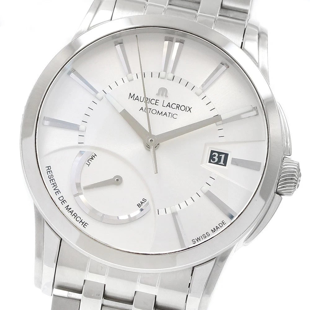 MAURICE LACROIX PONTOS POWER RESERVE AUTOMATIC WATCH: MAURICE LACROIX Pontos power reserve Automatic Watch Brand: MAURICE LACROIX Type/Style: Wristwatch Material: Band Material Stainless Steel, Case Material Stainless Steel Color: Dial Color Silver