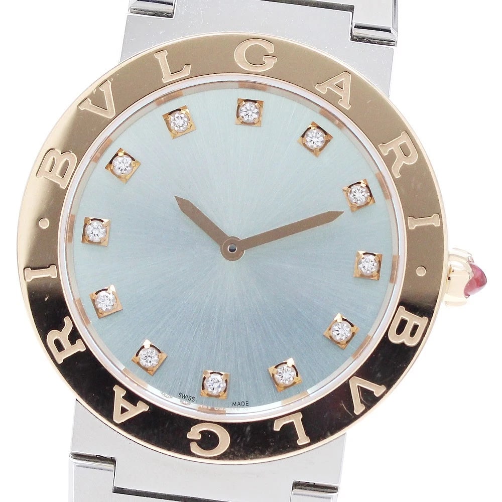 BVLGARI BVLGARI LISA LIMITED EDITION QUARTZ WATCH: BVLGARI BVLGARI LISA Limited Edition Quartz Watch Brand: BVLGARI Type/Style: Wristwatch Material: Band Material Stainless Steel, Case Material Stainless Steel/PG Color: Dial Color green Size: Case