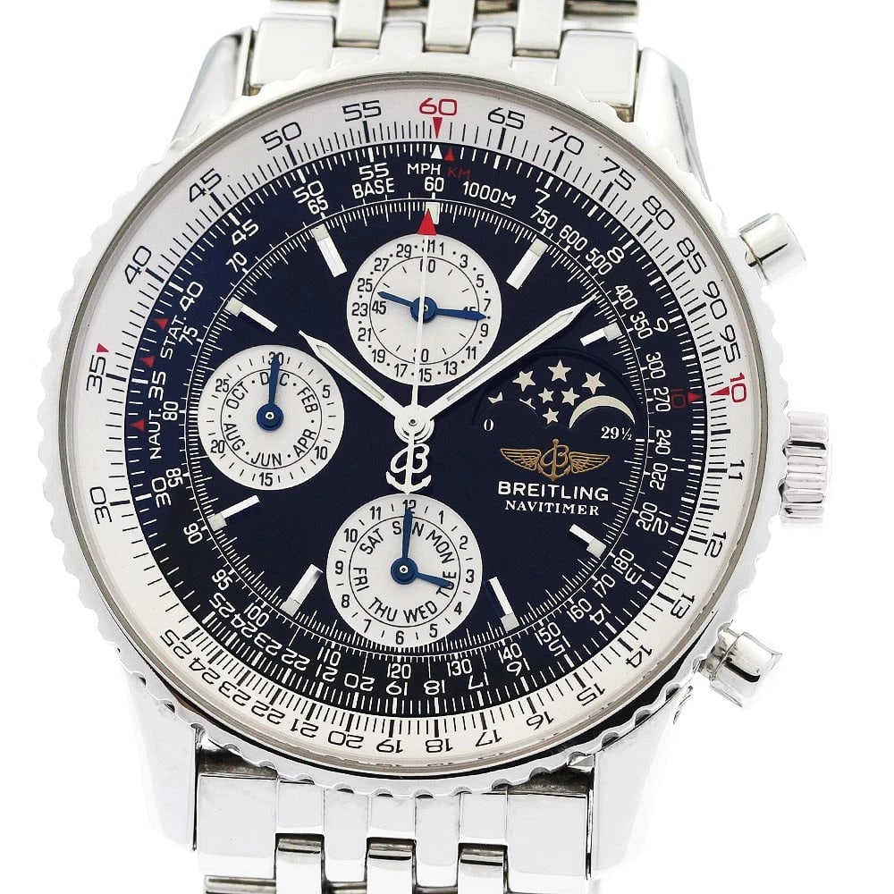 BREITLING NAVITIMER LIMITED EDITION OF AUTOMATIC WATCH: BREITLING Navitimer Limited Edition of Automatic Watch Brand: BREITLING Type/Style: Wristwatch Material: Band Material Stainless Steel, Case Material Stainless Steel Color: Dial Color black Size: Case