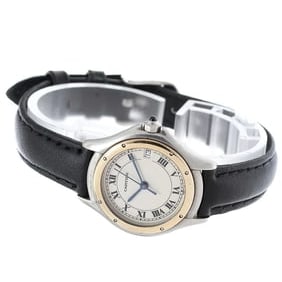 CARTIER PANTHERE COUGAR SM DATE YG BEZEL QUARTZ WATCH: CARTIER PANTHERE Cougar SM Date YG bezel Quartz Watch Brand: CARTIER Type/Style: Wristwatch Material: Band Material leather, Case Material Stainless Steel/YG Color: Dial Color beige Size: Case Size