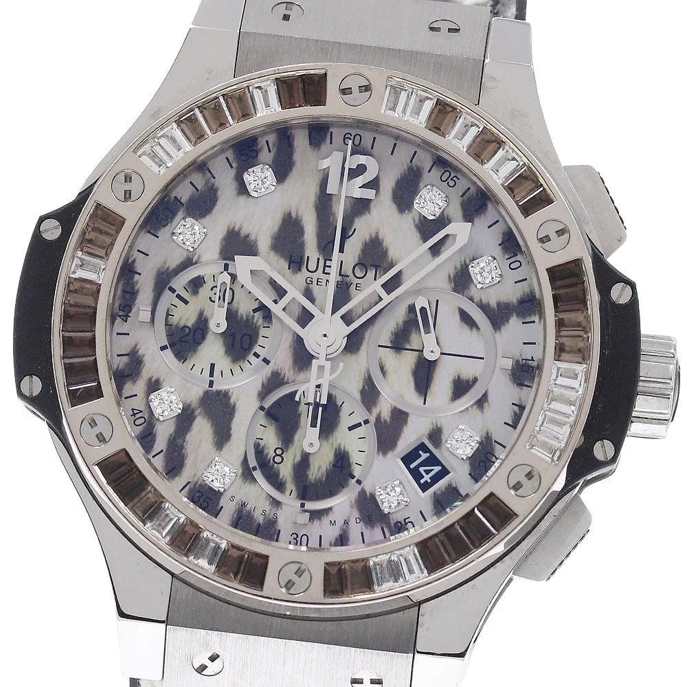 HUBLOT BIG BANG SNOW LEOPARD LIMITED WATCH: HUBLOT big bang snow leopard Limited Watch Brand: HUBLOT Type/Style: Wristwatch Material: Band Material Leather / Rubber, Case Material Ceramic/Titanium/Stainless Steel/K18WG Color: Dial Color