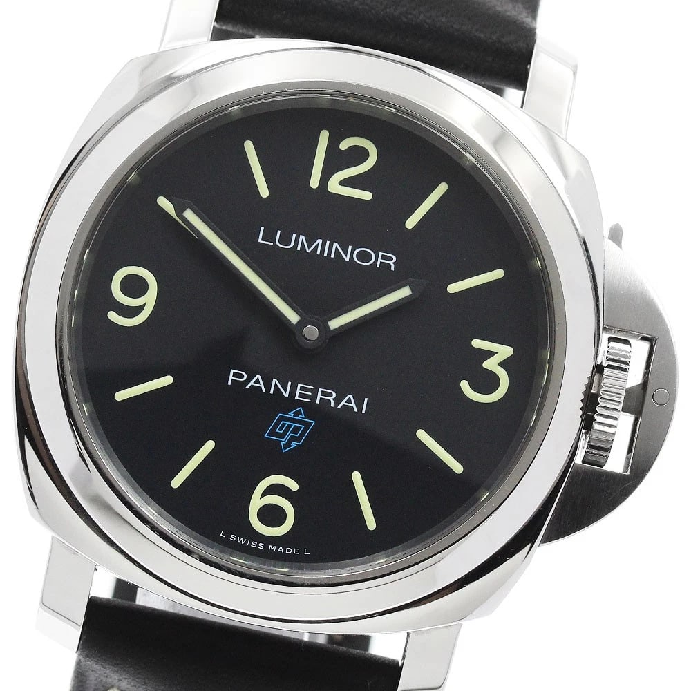 PANERAI LUMINOR BASE LOGO BLACK DIAL HAND WINDING WATCH: PANERAI Luminor base logo black Dial Hand Winding Watch Brand: PANERAI Type/Style: Wristwatch Material: Band Material leather, Case Material Stainless Steel Color: Dial Color black Size: Case Size Abo
