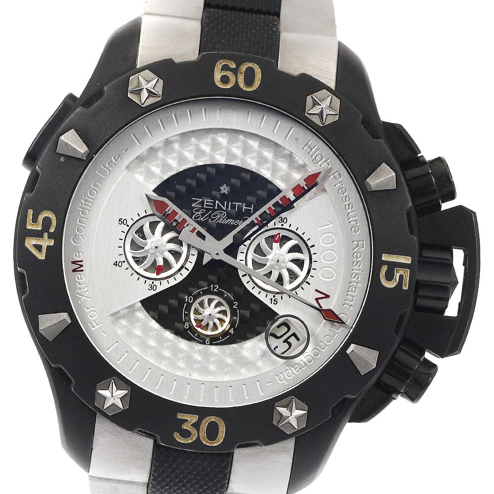 ZENITH DEFY EXTREME CHRONOGRAPH AUTOMATIC WATCH: ZENITH Defy Extreme Chronograph Automatic Watch Brand: ZENITH Type/Style: Wristwatch Material: Band Material Rubber / titanium, Case Material titanium Color: Dial Color Black / Silver Size: Case Size