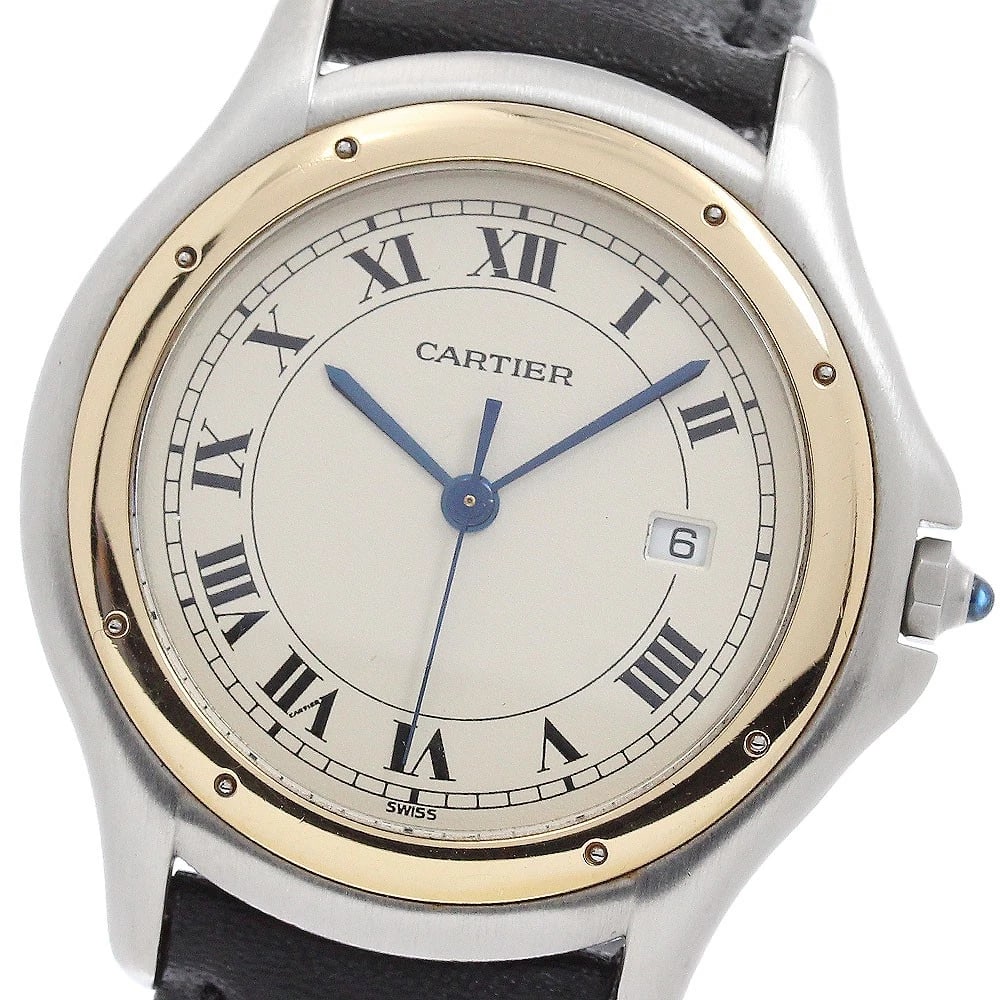 CARTIER PANTHERE COUGAR LM SILVER DIAL QUARTZ WATCH: CARTIER PANTHERE Cougar LM Silver Dial Quartz Watch Brand: CARTIER Type/Style: Wristwatch Material: Band Material leather, Case Material Stainless Steel/YG Color: Dial Color Silver Size: Case Size