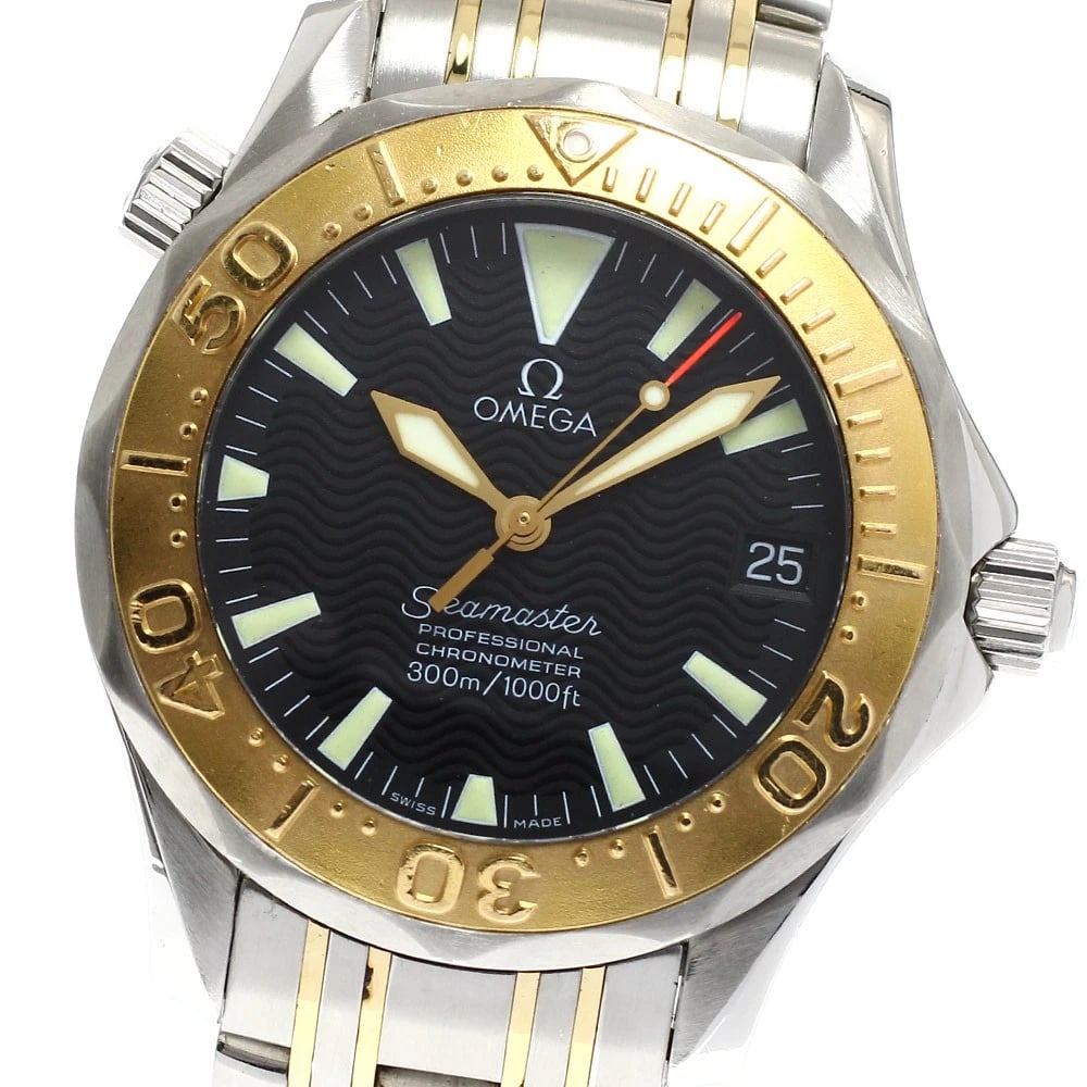 OMEGA SEAMASTER PROFESSIONAL DATE BLACK DIAL AUTOMATIC WATCH: OMEGA Seamaster Professional Date black Dial Automatic Watch Brand: OMEGA Type/Style: Wristwatch Material: Band Material Stainless Steel/YG, Case Material Stainless Steel/YG Color: Dial Color black