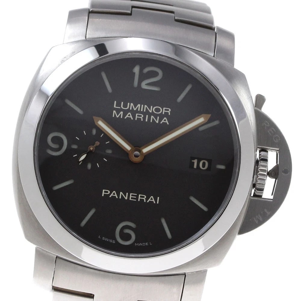 PANERAI LUMINOR MARINA BROWN DIAL AUTOMATIC WATCH: PANERAI Luminor Marina Brown Dial Automatic Watch Brand: PANERAI Type/Style: Wristwatch Material: Band Material titanium, Case Material titanium Color: Dial Color Brown Size: Case Size About45mm