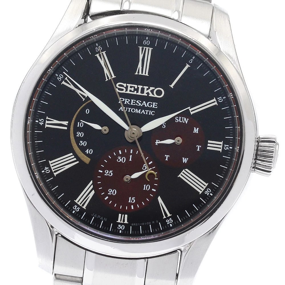 SEIKO PRESAGE LACQUER/SANDALWOOD LIMITED MODEL WATCH: SEIKO Presage lacquer/sandalwood limited model Watch Brand: SEIKO Type/Style: Wristwatch Material: Band Material Stainless Steel, Case Material Stainless Steel Color: Dial Color black Size: Case Size 