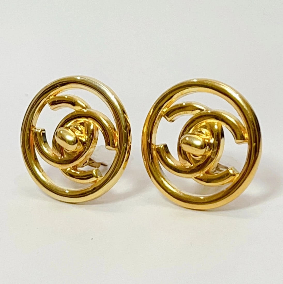 CHANEL COCO MARK EARRINGS GOLD GP: CHANEL Coco Mark Earrings Gold GP Brand: CHANEL Type/Style: earrings Material: GP, Color: GOLD Size: Size Approximately 30mm Accessories: None Accessories Notice: When purchasing pre-owned