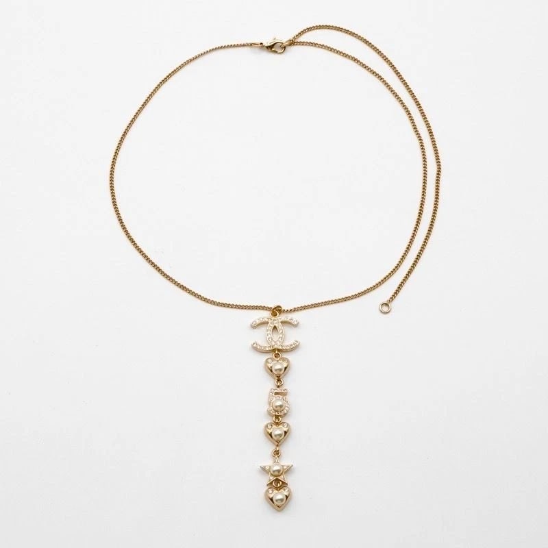 CHANEL NECKLACE PENDANT CHOKER GOLD COCO MARK PEARL RHINESTONE: CHANEL Necklace Pendant Choker Gold Coco Mark Pearl Rhinestone Brand: CHANEL Type/Style: Necklace Material: GP, Color: GOLD Size: Length 41cm-59cm, Charm Length 8.5cm Accessories: None Acc
