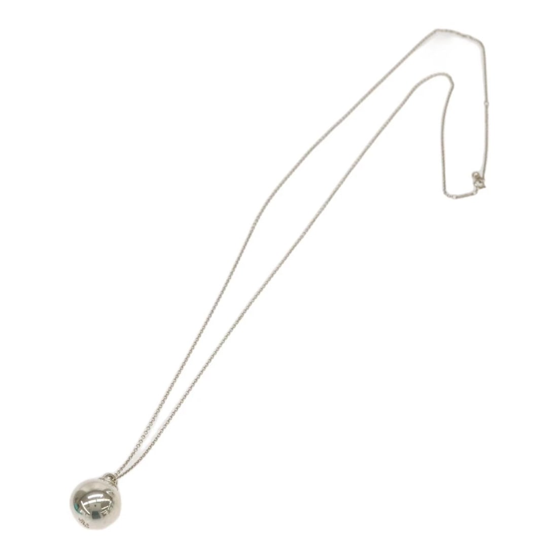 TIFFANY & CO. AG925 SILVER METAL BALL NECKLACE LONG CHAIN: TIFFANY & CO. Ag925 Silver Metal Ball Necklace Long Chain Brand: Tiffany & Co. Type/Style: Necklace Material: Ag925/Silver, Color: SILVER Size: Top Width: Approx. 18.82 x 23.66 mm, NC Length: Approx. 