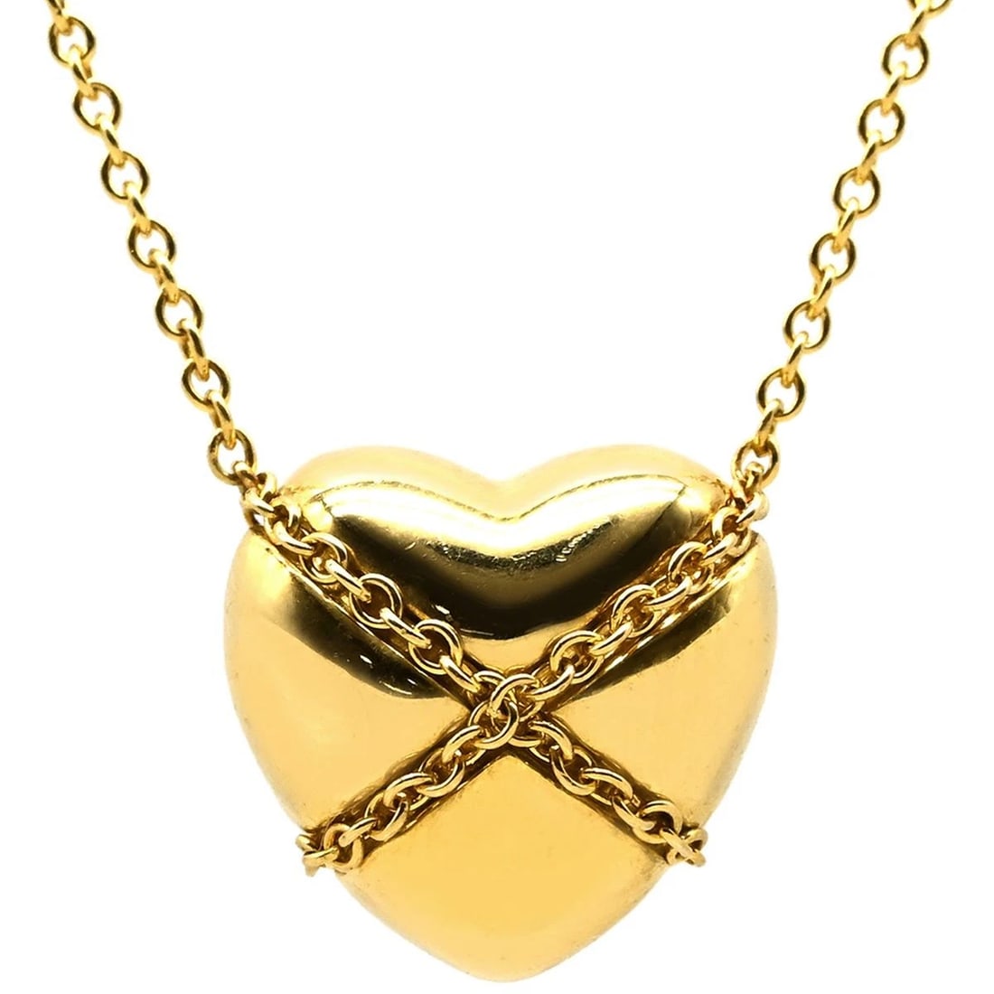 TIFFANY & CO. NECKLACE CHAIN CROSS HEART YELLOW GOLD T&CO. K18YG AU750 GOLD: Tiffany & Co. Necklace Chain Cross Heart Yellow Gold T&Co. K18YG Au750 Gold Brand: Tiffany & Co. Type/Style: Necklaces Material: K18YG Yellow Gold, Color: yellow gold Size: Total length: Approx. 41cm 