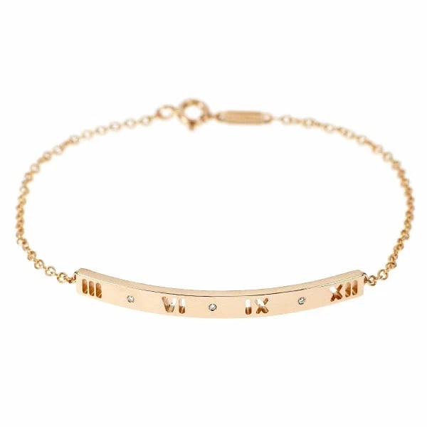 TIFFANY & CO. K18PG DIAMOND BRACELET ATLAS PIERCED CHAIN: Tiffany & Co. K18PG Diamond Bracelet Atlas Pierced Chain Brand: Tiffany & Co. Type/Style: Bracelet Material: K18PG, Main Stone/Creation natural Color: PINK GOLD Size: Chain Length: Approx. 17cm Size: 