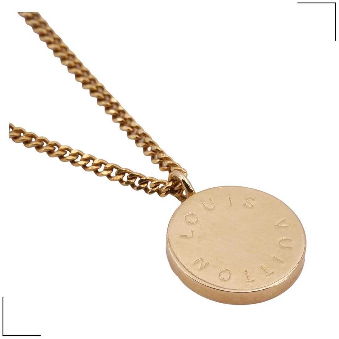 LOUIS VUITTON NECKLACE CIRCLE PLATE K18 YELLOW GOLD CHAIN: Louis Vuitton Necklace Circle Plate K18 Yellow Gold Chain Brand: Louis Vuitton Type/Style: Necklace Material: K18YG Yellow Gold, Color: yellow gold Size: Chain length approx. 45.5cm Accessories: N