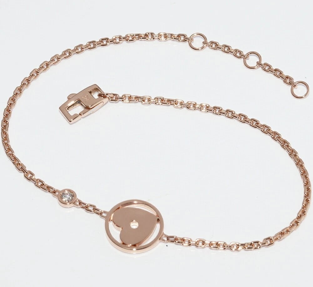 LOUIS VUITTON BRACELET 18K PINK GOLD DIAMOND MONOGRAM: LOUIS VUITTON Bracelet 18K Pink Gold Diamond Monogram Brand: LOUIS VUITTON Type/Style: Bracelet Material: K18PG (Pink Gold), Color: PINK GOLD Size: Inner circumference: 16cm or 17cm or 18.5cm (adjusta