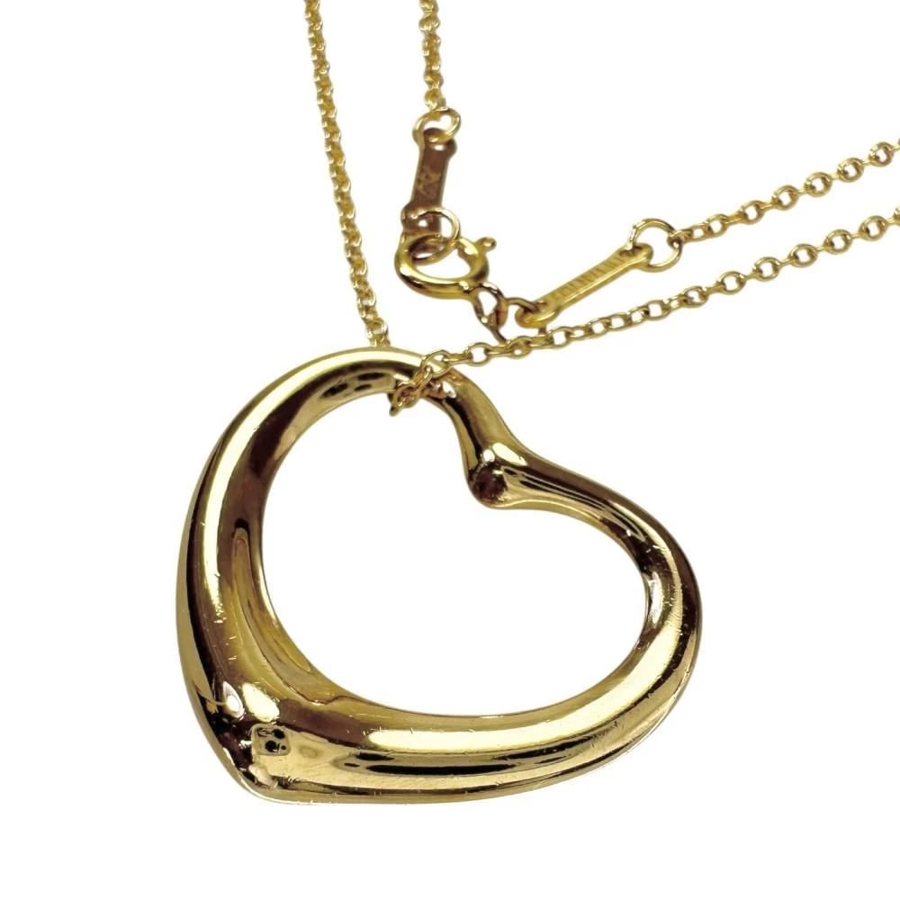 TIFFANY & CO. OPEN HEART ELSA PERETTI NECKLACE PENDANT K18YG GOLD: Tiffany & Co. Open Heart Elsa Peretti Necklace Pendant K18YG Gold Brand: Tiffany & Co. Type/Style: Necklaces Material: K18YG Yellow Gold 18k, Color: YELLOW GOLD Size: Chain Length: Approx. 41.5cm Top: