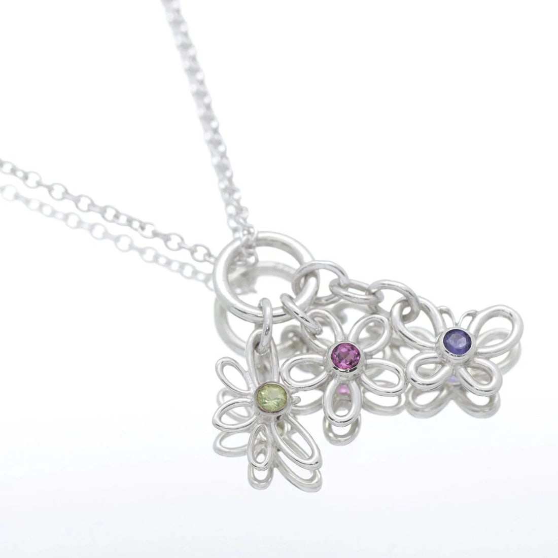 TIFFANY & CO. NECKLACE AG925 SILVER COLORED STONE (1 of 2)