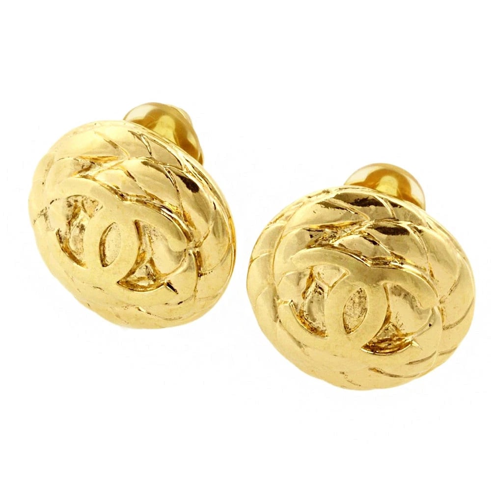 CHANEL EARRINGS COCO MARK GOLD: Chanel Earrings Coco Mark Gold Brand: Chanel Type/Style: Earrings Material: GP, Color: Gold Size: Approximately 2.2cm Accessories: None Accessories Notice: When purchasing pre-owned goods,