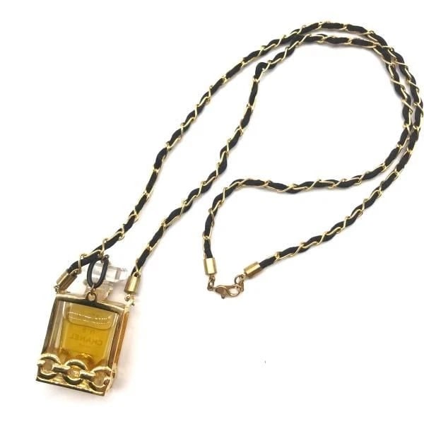 CHANEL PERFUME NECKLACE GOLD (1 of 2)