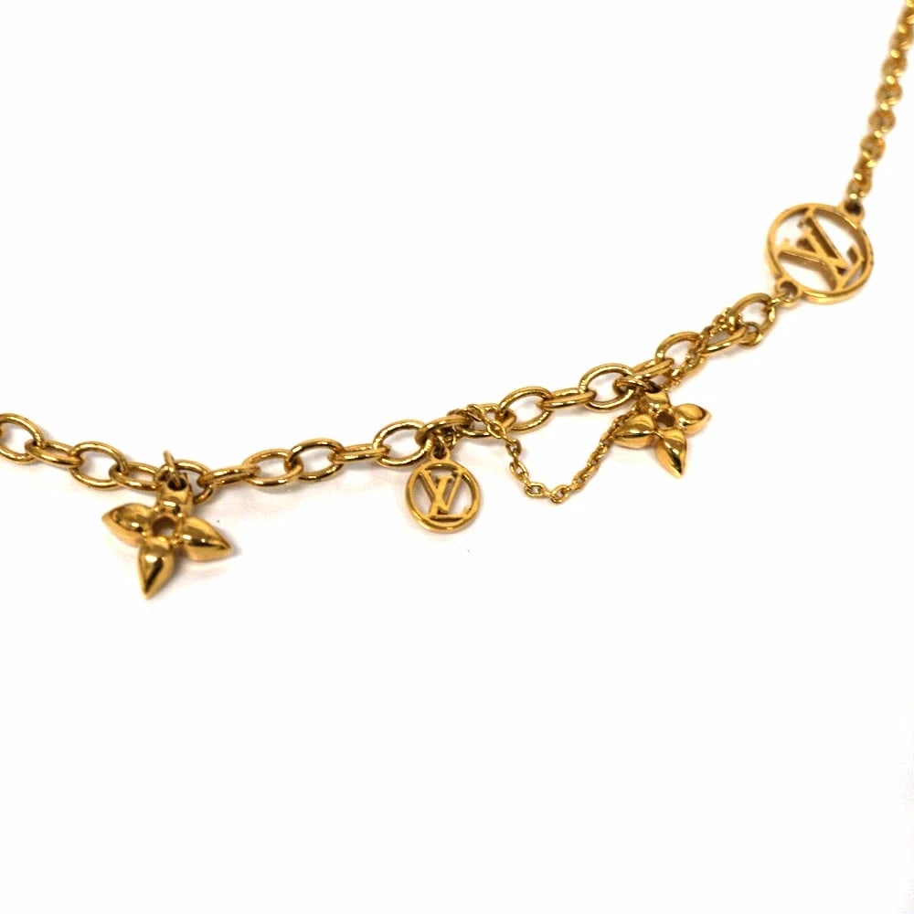 LOUIS VUITTON BLOOMING NECKLACE: Louis Vuitton Blooming Necklace Brand: Louis Vuitton Type/Style: Necklace Material: None, Color: Gold Size: Maximum approx. 46.0cm Accessories: None Accessories Notice: When purchasing pre-owned