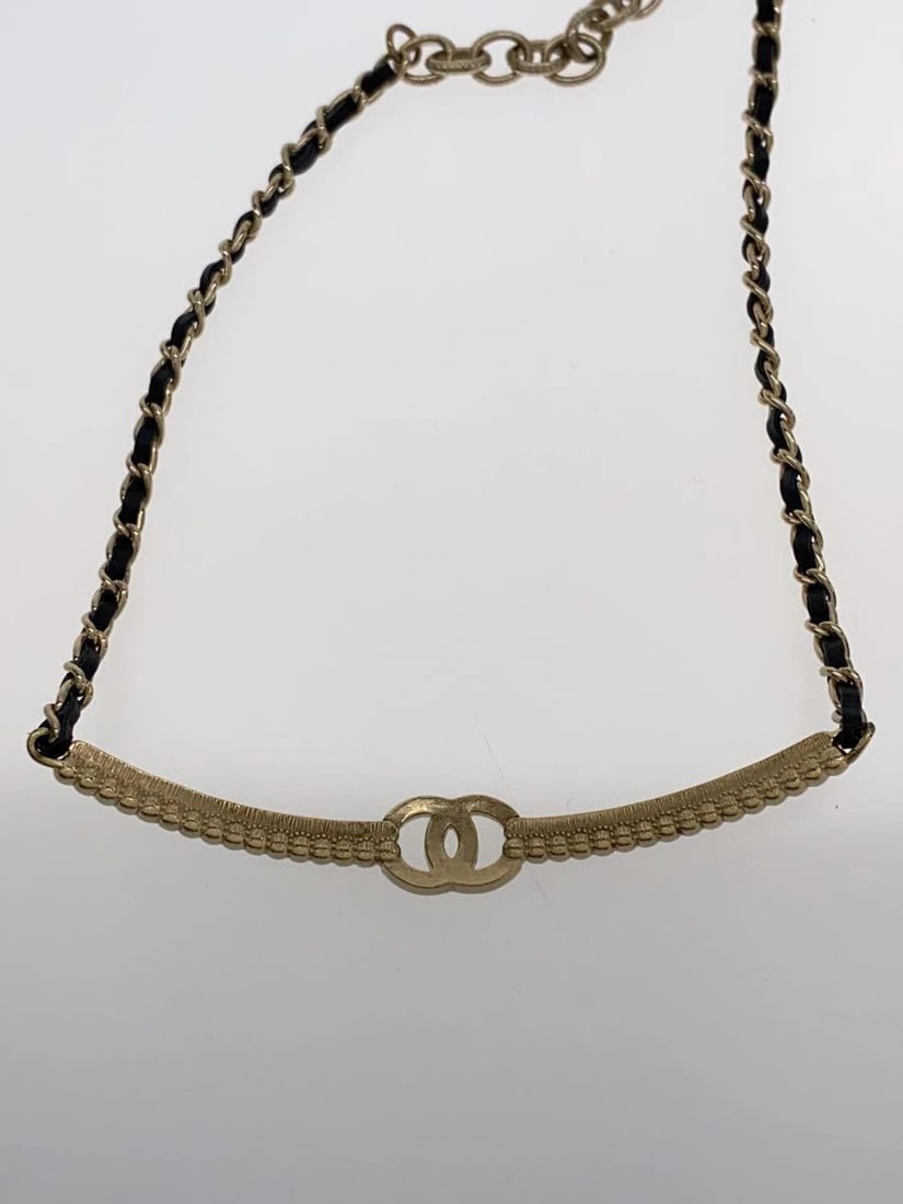 CHANEL NECKLACE GOLD BLACK CHAIN: CHANEL Necklace Gold Black Chain Brand: CHANEL Type/Style: Necklace Material: None, Color: Gold Size: Length: 34/Length: 1.2/Width: 8.2 Accessories: None Accessories Notice: When purchasin