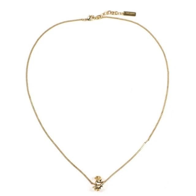YVES SAINT LAURENT PENDANT NECKLACE GOLD LOGO MONOGRAM: Yves Saint Laurent Pendant Necklace Gold Logo Monogram Brand: Yves Saint Laurent Type/Style: Necklace Material: Brass, Color: GOLD Size: Chain Length: 42cm - 45cm Accessories: None Accesso