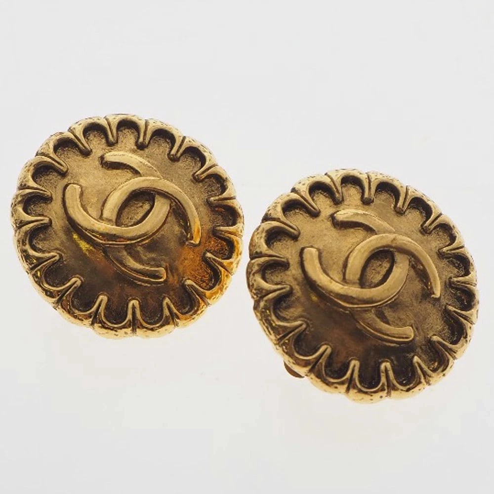 CHANEL COCO MARK EARRINGS GOLD PLATED: Chanel Coco Mark Earrings Gold Plated Brand: Chanel Type/Style: Earrings Material: None, Color: Gold Size: Approximately23.5mm Accessories: None Accessories Notice: When purchasing pre-own