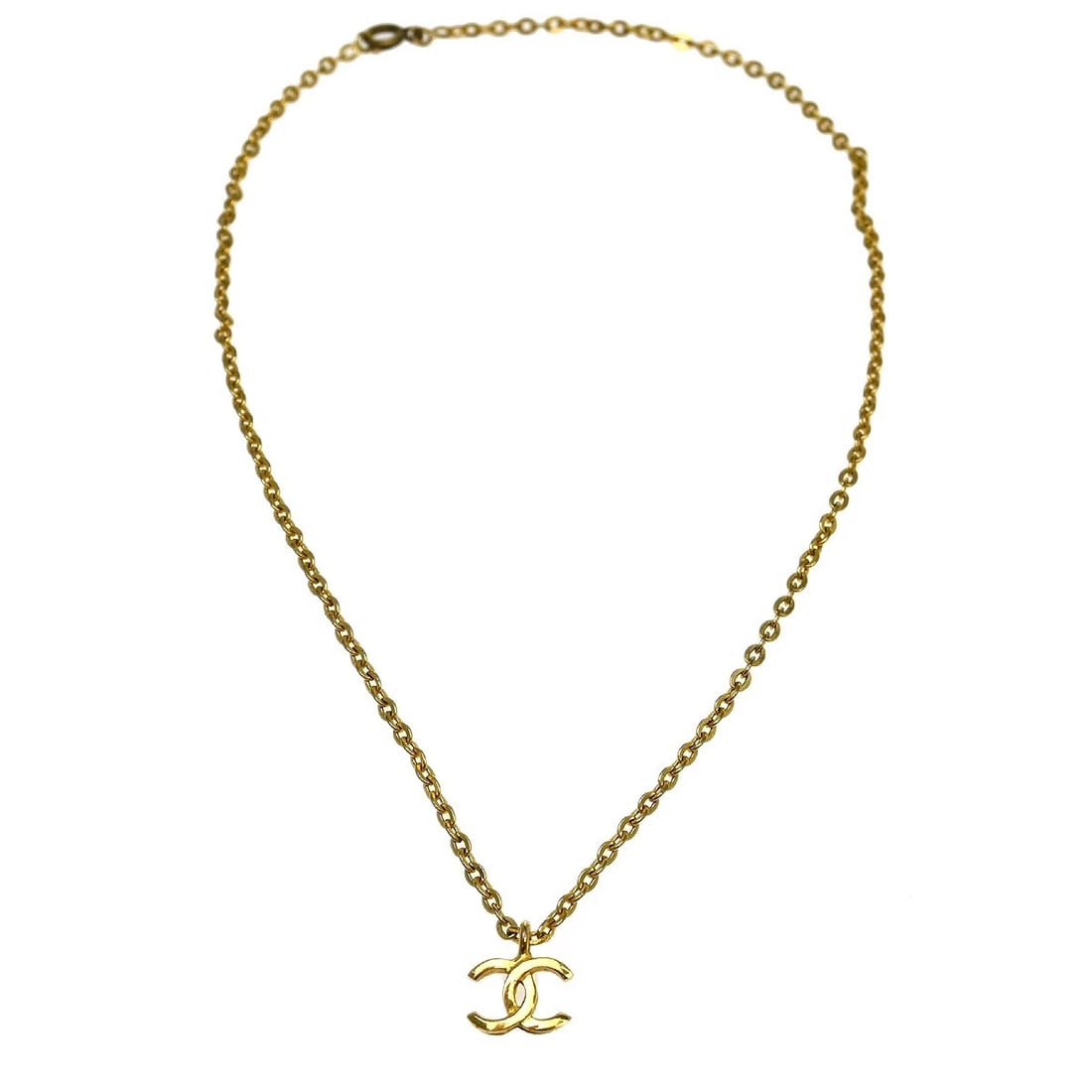 CHANEL MINI CC PENDANT NECKLACE GOLD: Chanel Mini CC Pendant Necklace Gold Brand: CHANEL Type/Style: Necklace Material: Gold Plated Color: gold Size: Chain(Overall) : 40.0 cm Top : W 1.2 x H 1.0 cm Accessories: None Accessorie