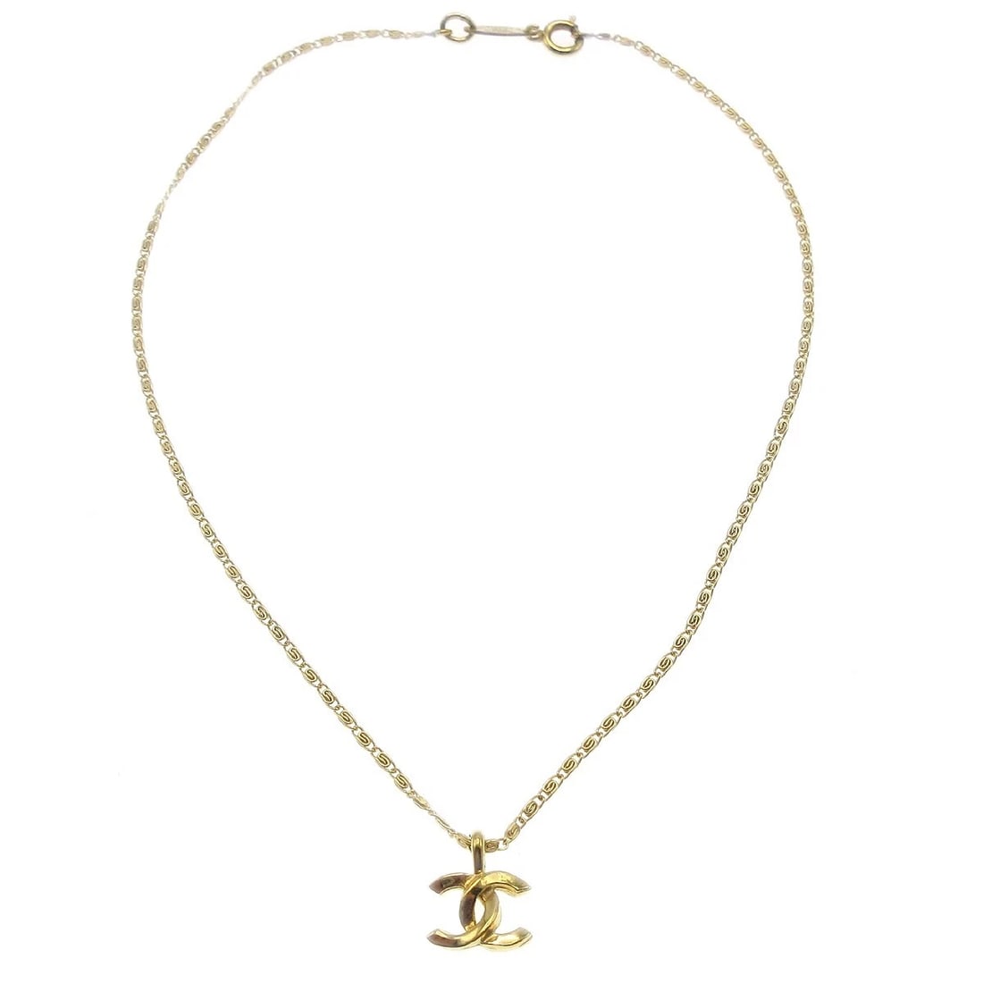 CHANEL GOLD MINI CC CHAIN PENDANT NECKLACE: Chanel Gold Mini CC Chain Pendant Necklace Brand: CHANEL Type/Style: Necklace Material: Gold Plated Color: gold Size: Chain(Overall) : 36.0 cmTop : W 1.2 x H 1.0 cm Accessories: None Acces