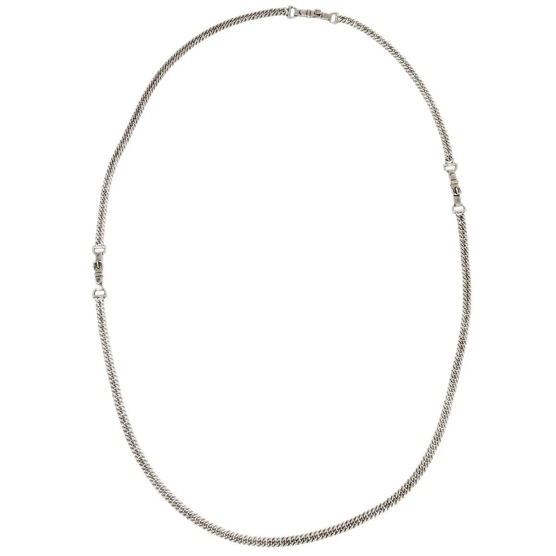 HERMES NECKLACE CHAIN SILVER: Hermes Necklace Chain Silver Brand: HERMES Type/Style: Necklace Material: Silver Plated Color: silver Size: Length : 90.0 cmWidth : 0.5 cm Accessories: None Accessories Notice: When purcha