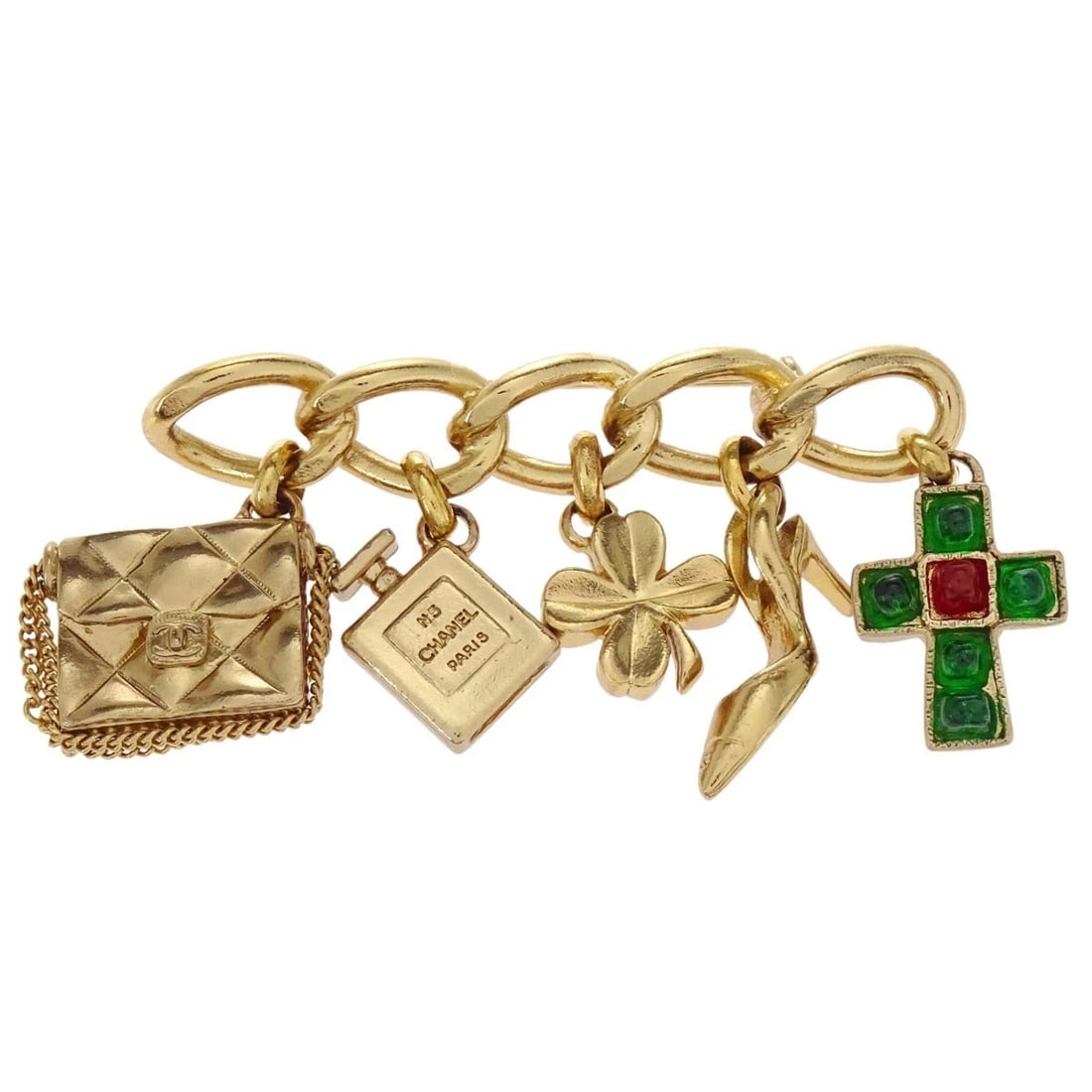 CHANEL GRIPOIX ICON BROOCH PIN BAG PERFUME BOTTLE CLOVER PUMPS CROSS (1 of 2)